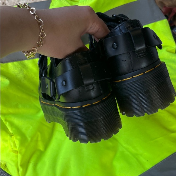 Dr. Martens Black Ankle Boots with Yellow Stitching - Picture 2 of 5